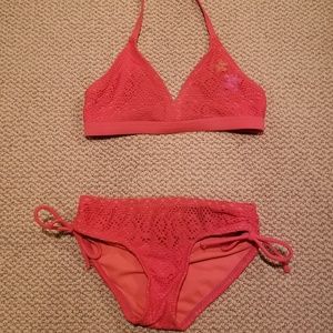 Justice Girls' Coral Bathingsuit